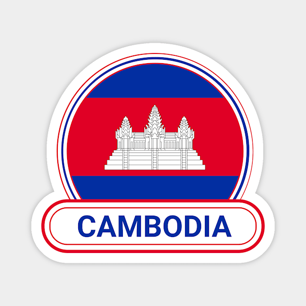 Cambodia Country Badge - Cambodia Flag Magnet by Yesteeyear