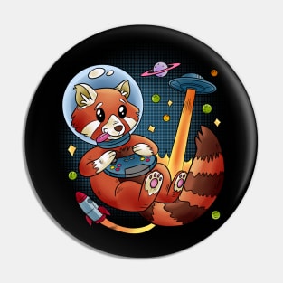 Red Panda Space Gamer Pin