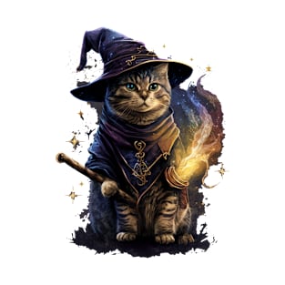 Magical Wizard Cat Fantasy Kitten T-Shirt