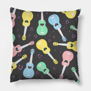 Joyful Ukuleles In Summery Pastels Pillow