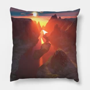 Sunset at the canyon Pillow