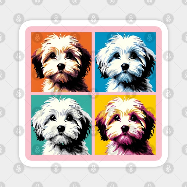 Pop Retro Havanese Art Painting - Cute Puppy Magnet by PawPopArt