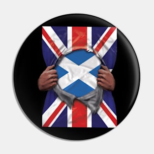 Scotland Flag Great Britain Flag Ripped - Gift for Scottish From Scotland Pin