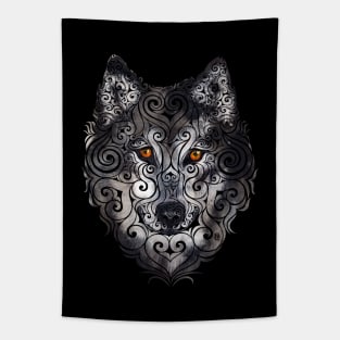 Swirly Wolf Tapestry