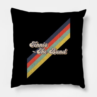 retro vintage color Tennis - The Band Pillow