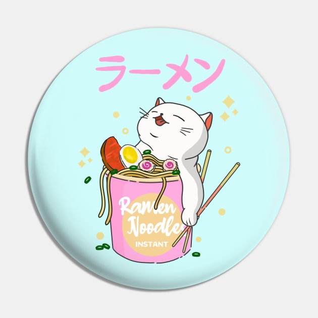 Kawaii Cat Ramen Pin by Kimprut