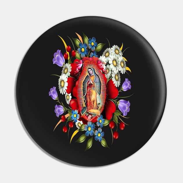 Our Lady of Guadalupe Mexican Virgin Mary Mexico Flowers Tilma Pin by hispanicworld