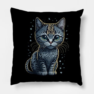 Charming Cat , Adorable Cat , Cute Cat , Black Cat ,Halloween Cat Pillow