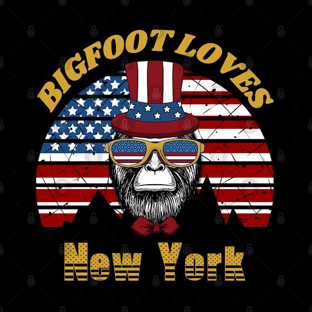 Bigfoot loves America and New York by Scovel Design Shop