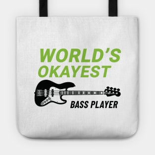 World's Okayest Bass Player J-Style Bass Guitar Light Theme Tote