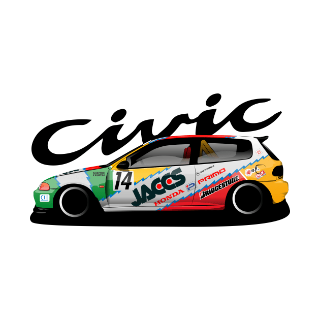 Honda Civic EG6 Jaccs 90s JTCC Race Car by micfle08