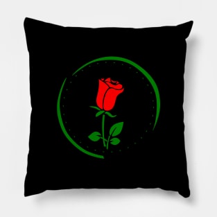 Red Rose flower Pillow