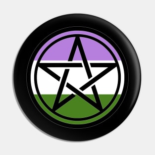 Large Print Pentacle LGBT Flag Genderqueer Pin