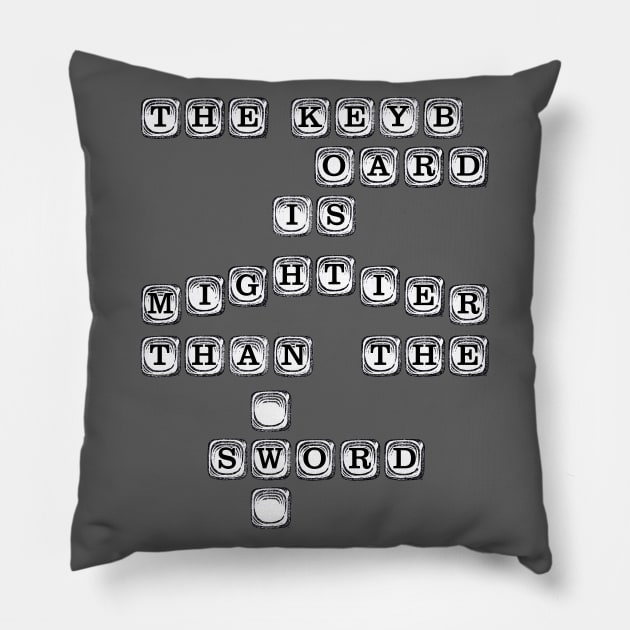 The Keyboard is Mightier Than The Sword Pillow by WonderWebb