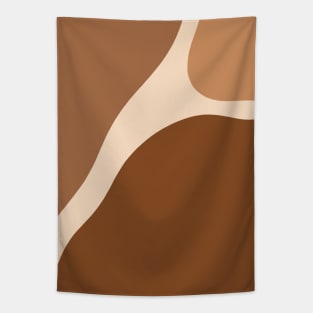 Mid century modern abstract shapes brown Tapestry