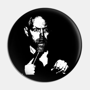 Bill Burr Portrait: Classic Black and White Artwork for Fans Pin