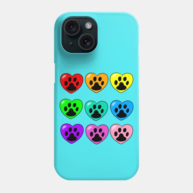 Paw print hearts Phone Case by MelanieJeyakkumar