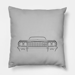 1964 Chevy Impala - front stencil, black Pillow