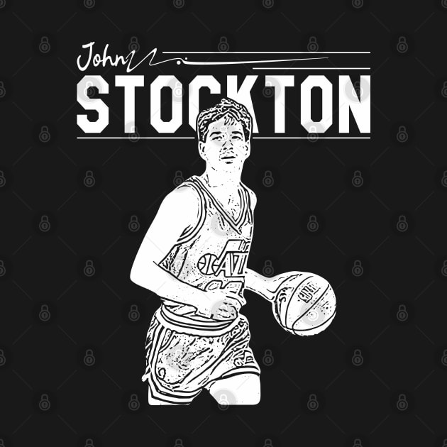 John Stockton | White retro by Aloenalone