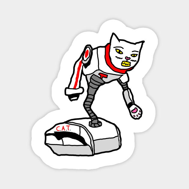 Cat Bot 001 Magnet by DarkwingDave
