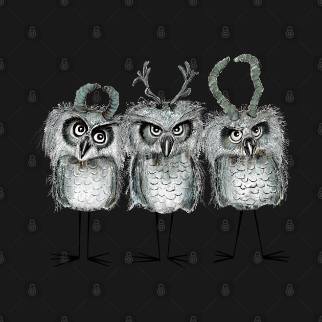 owls with horns by msmart