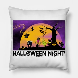 Halloween Night With Guest tee design birthday gift graphic Pillow