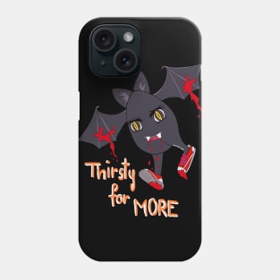 Halloween spoopy bat in black Phone Case