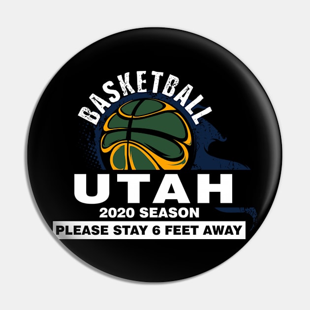 Utah Jazz Spirit Stay 6ft Away Pin by mckinney