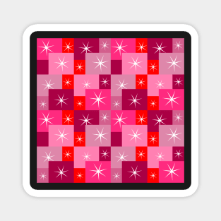 Sparkles on red rectangles Magnet