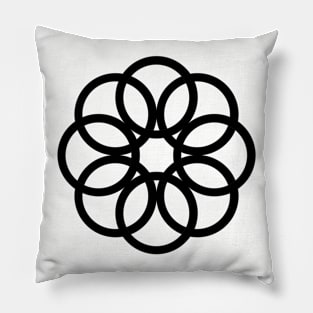 Geo Flower - Black Pillow