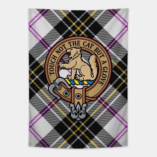 Clan MacPherson Crest over Dress Tartan Tapestry