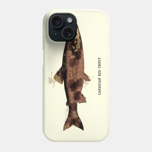 Canadian Red Trout Vintage Art for the Ocean Lovers and Anglers / Gifts for Fisherman Phone Case