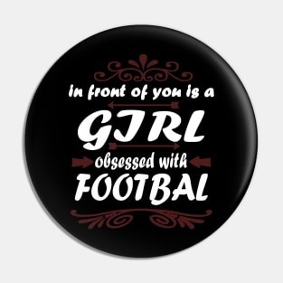 Football girl gift women tackle women Pin