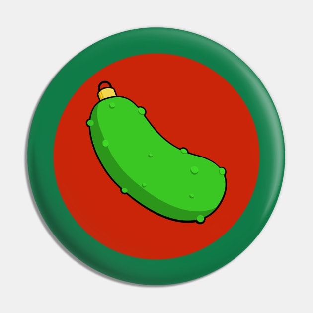 Christmas Pickle Ornament Design Pin by Huhnerdieb Apparel