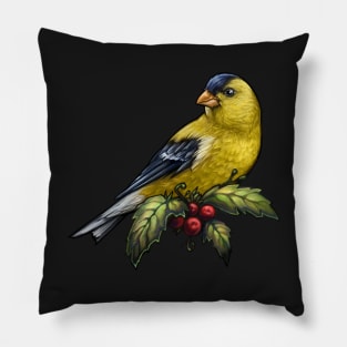 Holiday Bird American Goldfinch Pillow