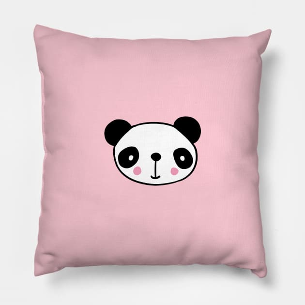 panda head Pillow by bigmomentsdesign