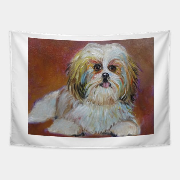 Puppy Shih Tzu Tapestry by jennyleeandjim