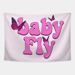 Baby Fly pink butterfly Tapestry