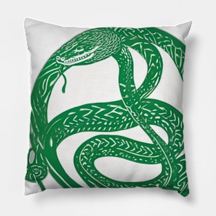 Snake Emerald Green Shadow Silhouette Anime Style Collection No. 363 Pillow