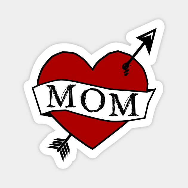 MOM - old school tattoo style Magnet by Von Kowen