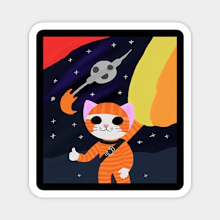 cat out in space Magnet