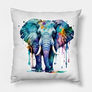 Colorful Elephant #2 Pillow