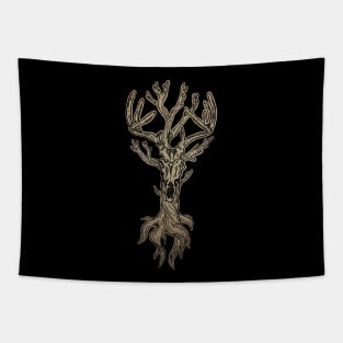 Deer Skull Tree Tapestry