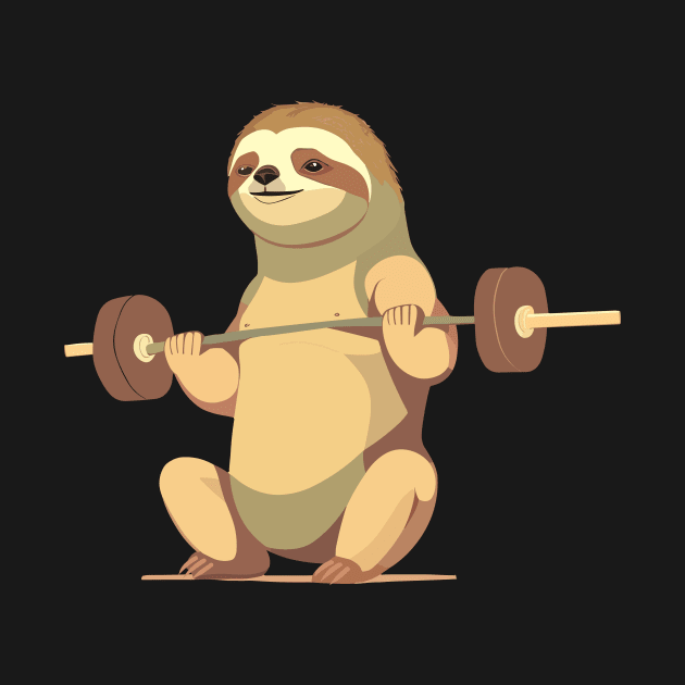 Sloth with a barbell by aceofspace