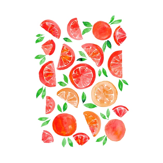 Watercolor grapefruit - orange by wackapacka