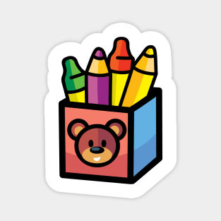 box of pencils with a bear's head Magnet