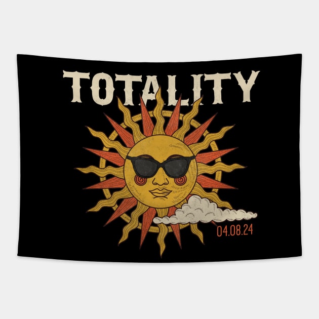 Vintage Total Solar Eclipse 2024 Tapestry by All-About-Words