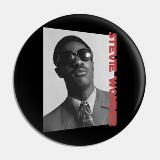 stevie wonder classic monochrome Pin