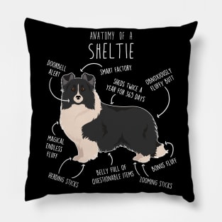 Bi Black Sheltie Shetland Sheepdog Anatomy Pillow