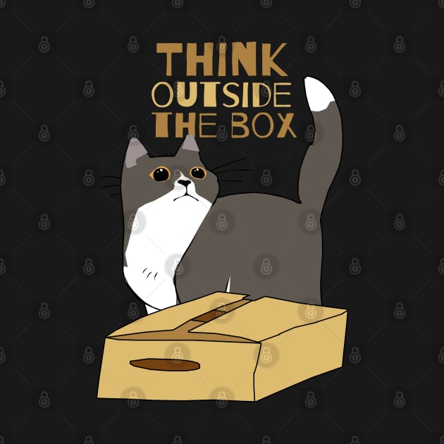 Chubby Cat and the Box by KewaleeTee